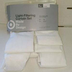 Light filtering curtain set 42"x95"  white 2 panel